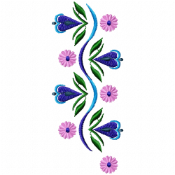 Flowers And Tree Embroidery Design 4
